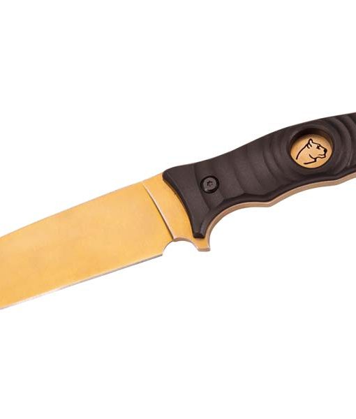 PUMA TEC knife, 420, coated, full tang, lasered cougar head