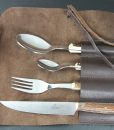 Hubertus Traveller's Tableware in Leather Case for sale