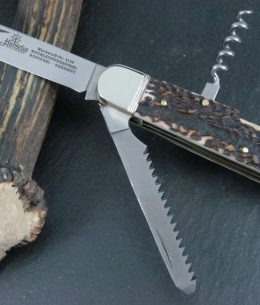 Hubertus Folding Knife 3.15″ Saw & Corkscrew