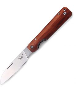 Otter Liner-Lock Sheepfoot Folding Knife Plum Wood for sale