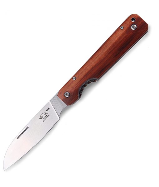 Otter Liner-Lock Sheepfoot Folding Knife Plum Wood
