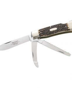 Hartkopf Pocket Knife Stag With Saw & Gutting Blade for sale