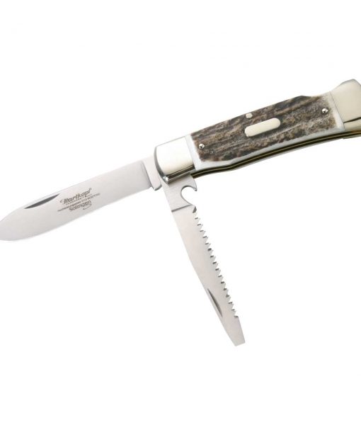 Hartkopf Hunting Pocket Knife Stag & Saw